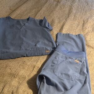 LIGHT BLUE Figs Scrub Set - Top & Pants